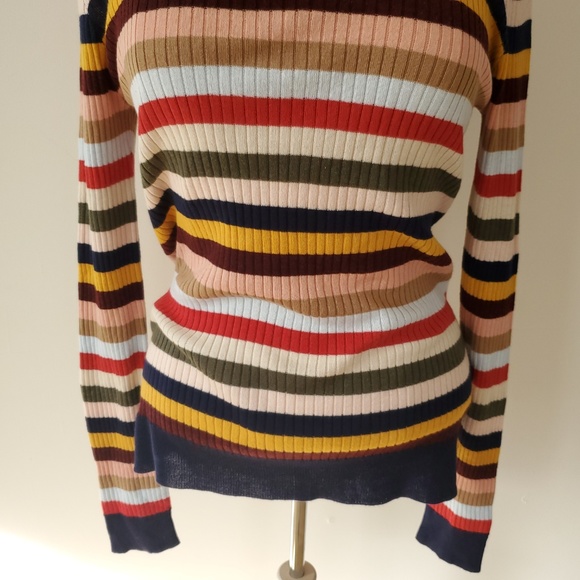 English Factory Shirt Top Pullover Red Blue White - Picture 3 of 7